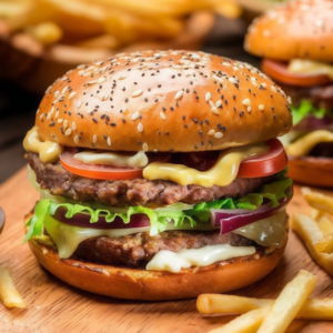 Menús de hamburguesa casera con bebida para 2 o 4